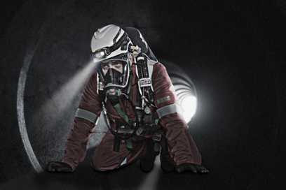 Proteção facial em mineração e trabalho subterrâneo